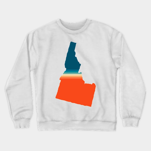 Idaho State Retro Map Crewneck Sweatshirt by n23tees